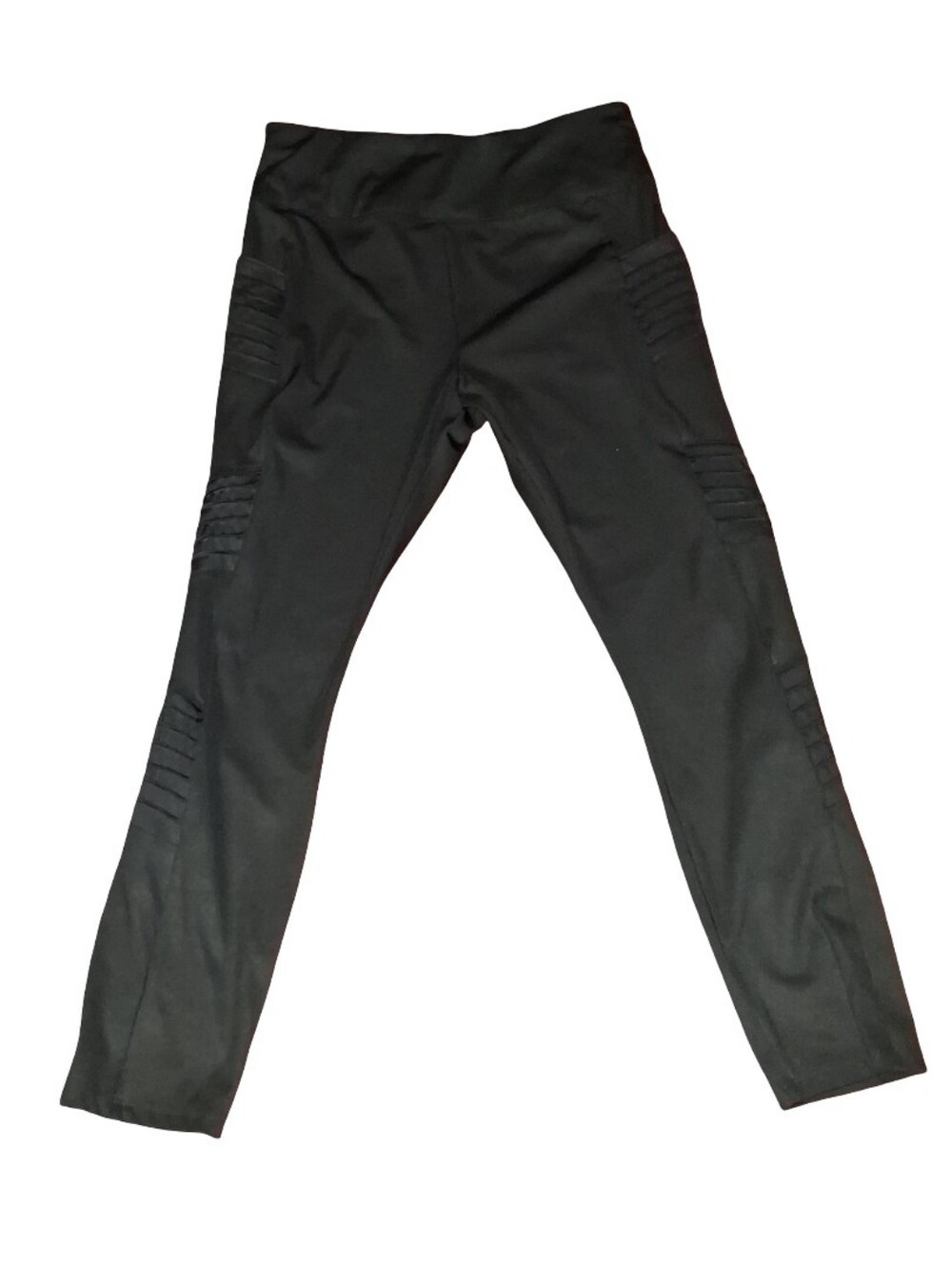 Clothes: Womens Simply Vera Wang Black Motto Leggings With Pockets (Large) NWOT